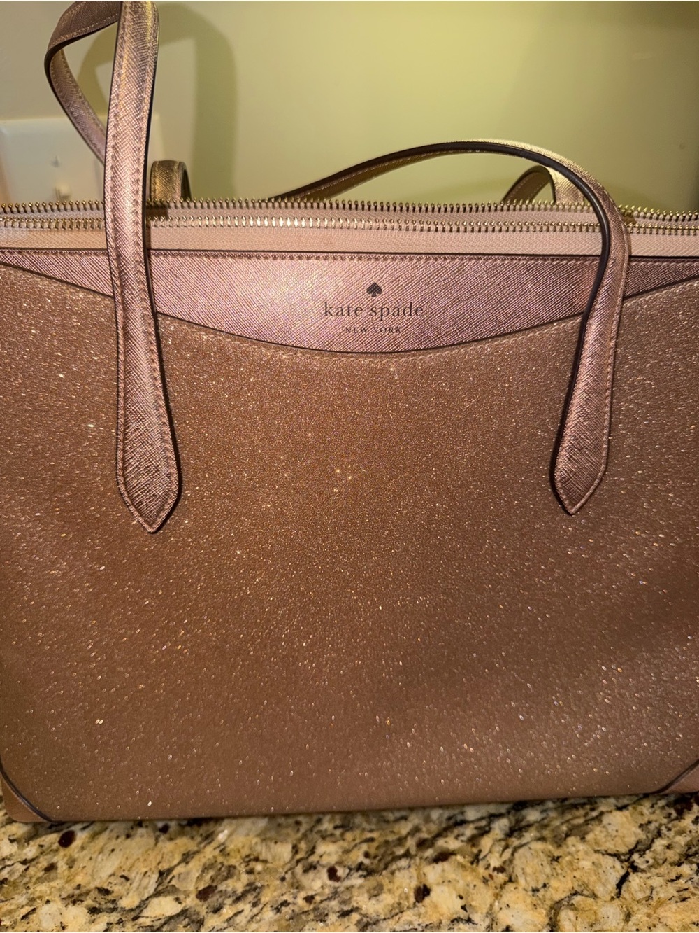 kate spade Rose Gold Glitter Tote